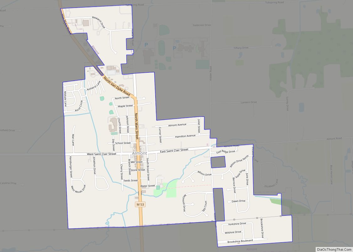 Map of Almont village