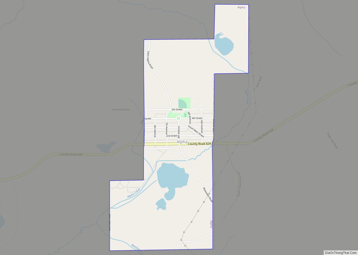 Map of Alpha village, Michigan