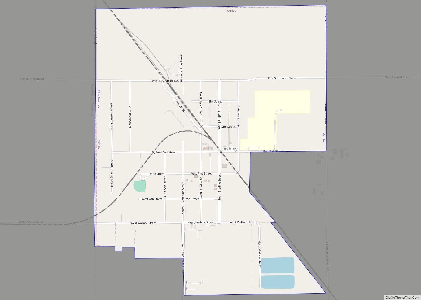 Map of Ashley village, Michigan