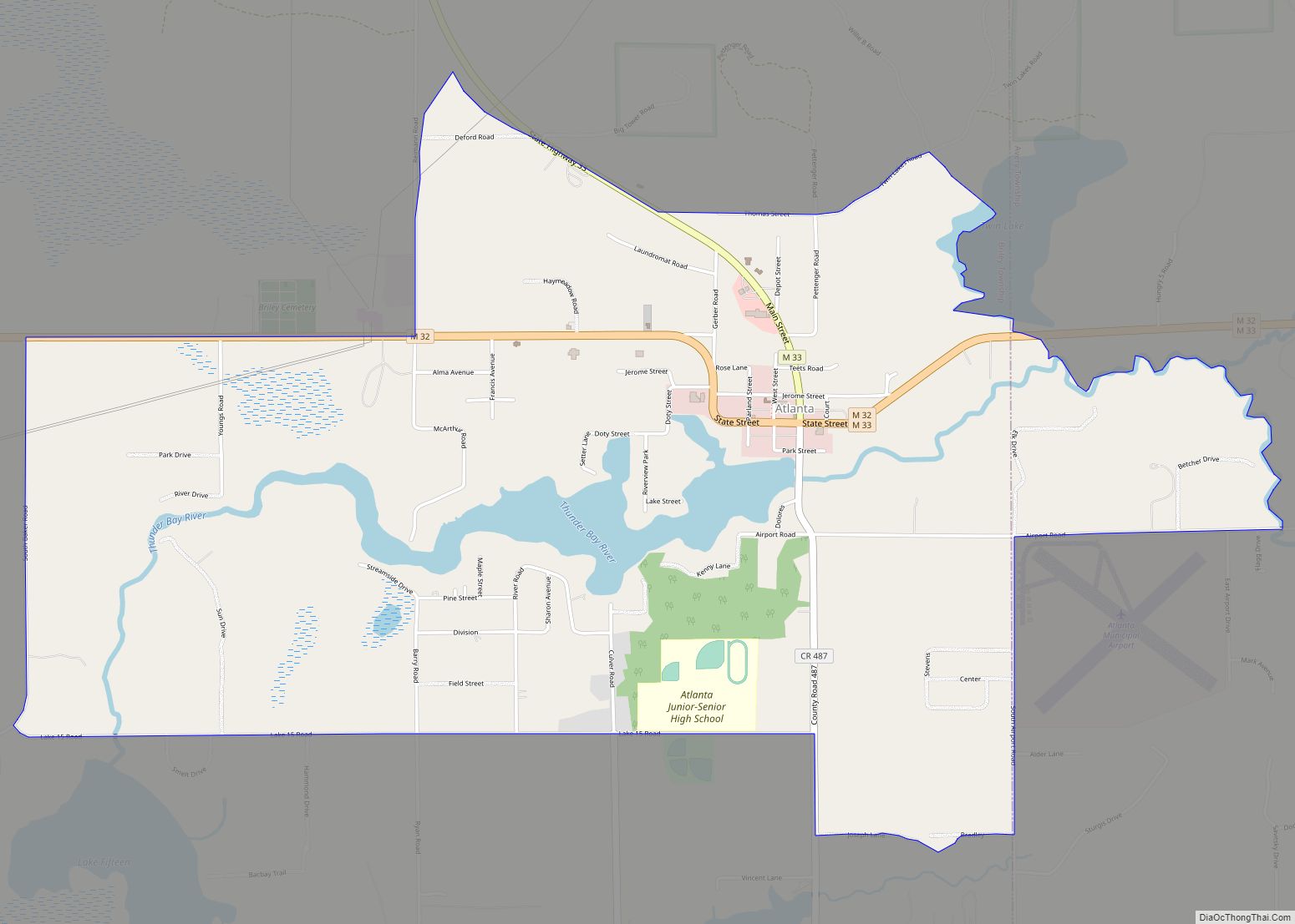 Map of Atlanta CDP, Michigan