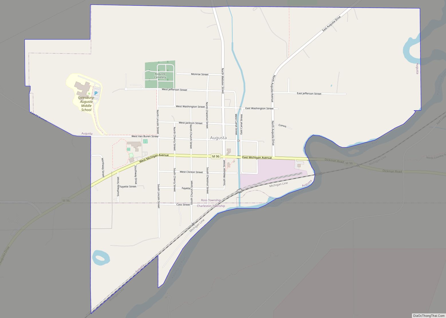 Map of Augusta village, Michigan