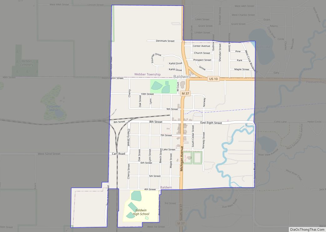 Map of Baldwin village, Michigan