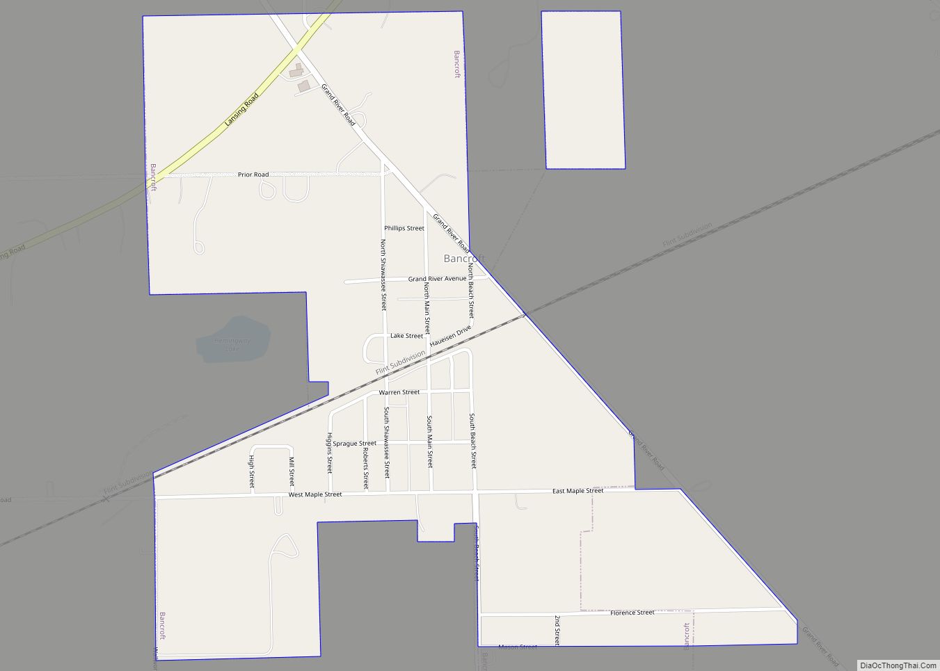 Map of Bancroft village, Michigan