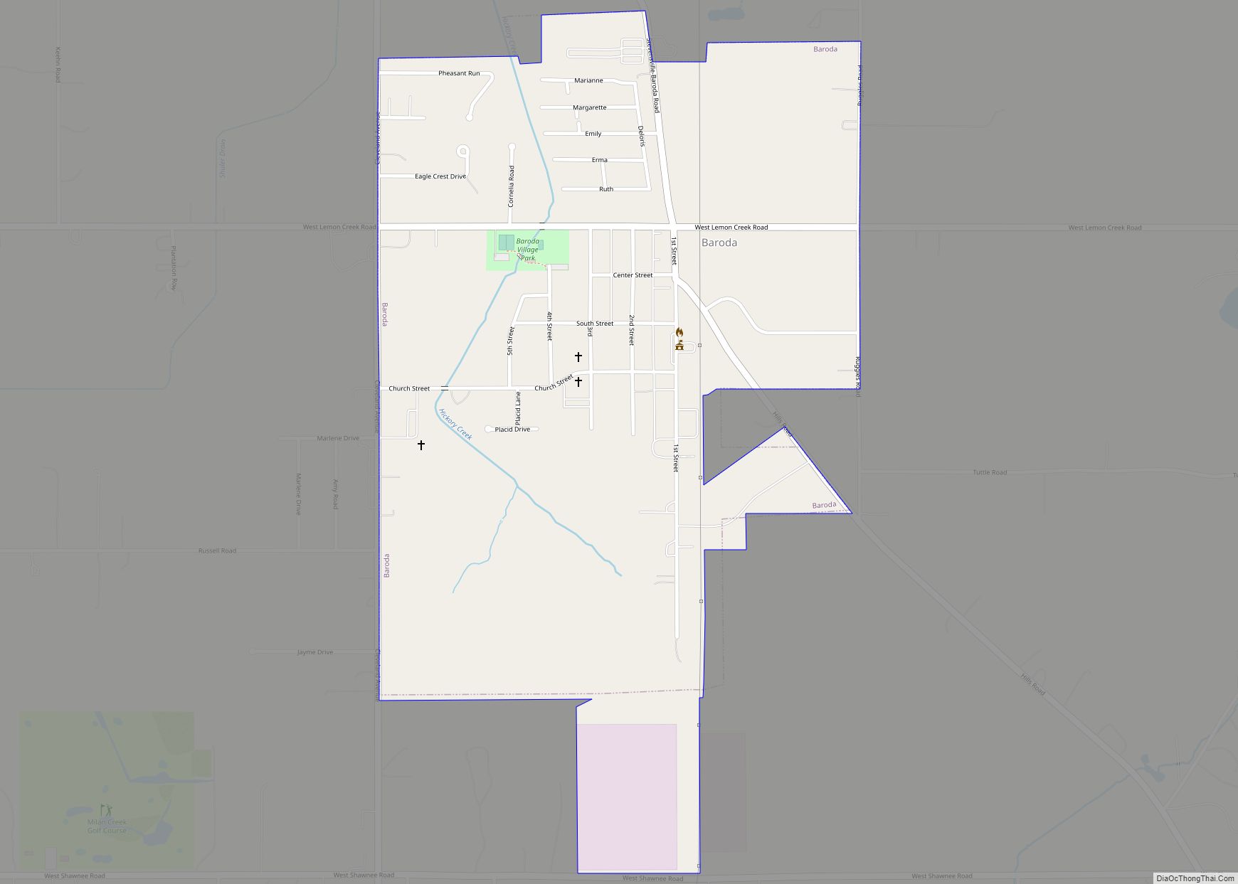 Map of Baroda village
