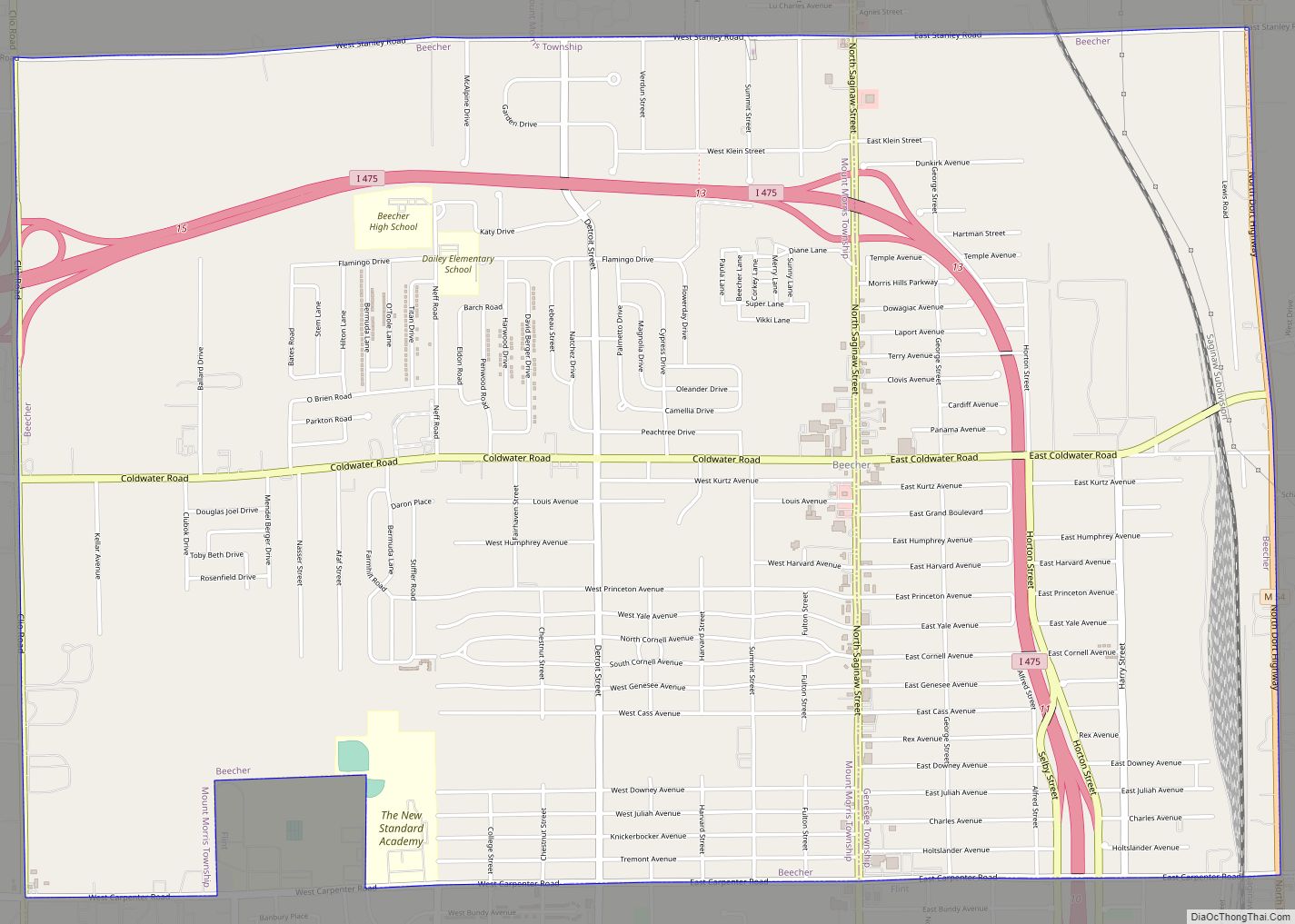 Map of Beecher CDP, Michigan
