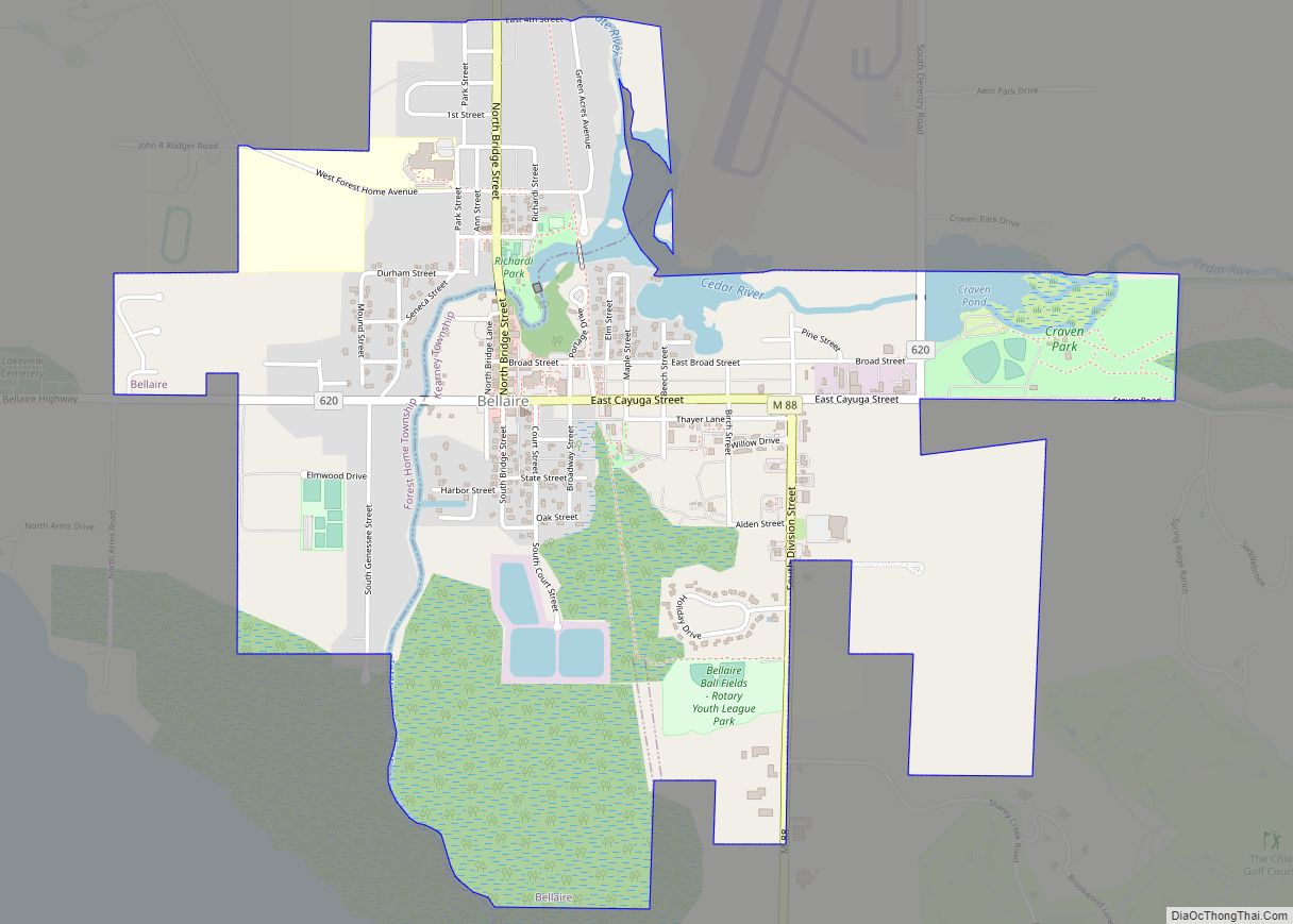 Map of Bellaire village