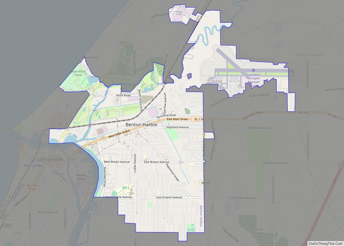 Map of Benton Harbor city