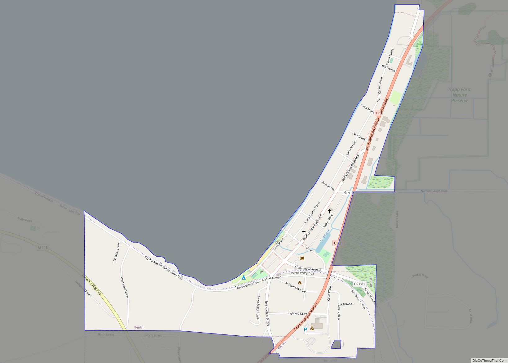 Map of Beulah village