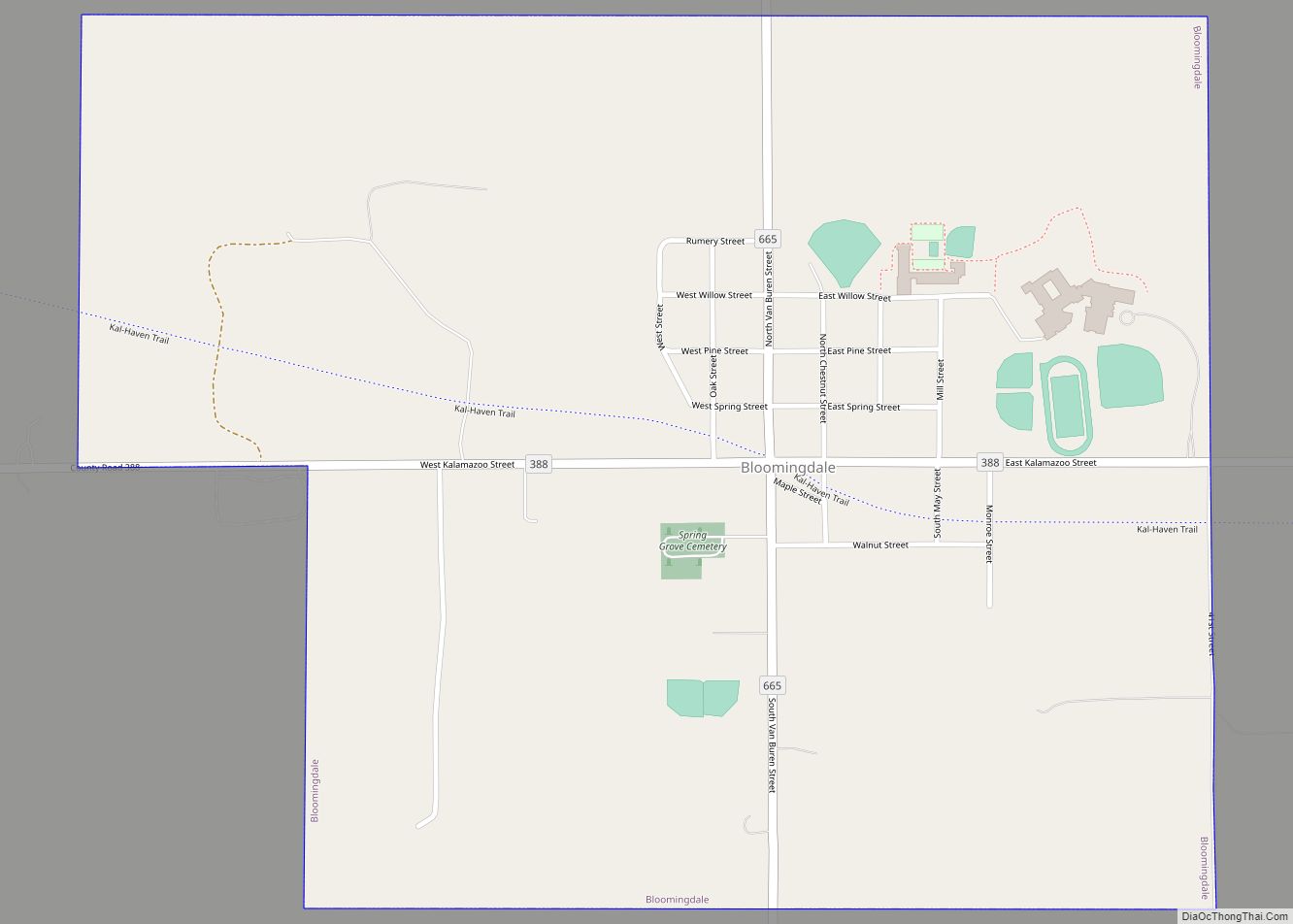 Map of Bloomingdale village, Michigan