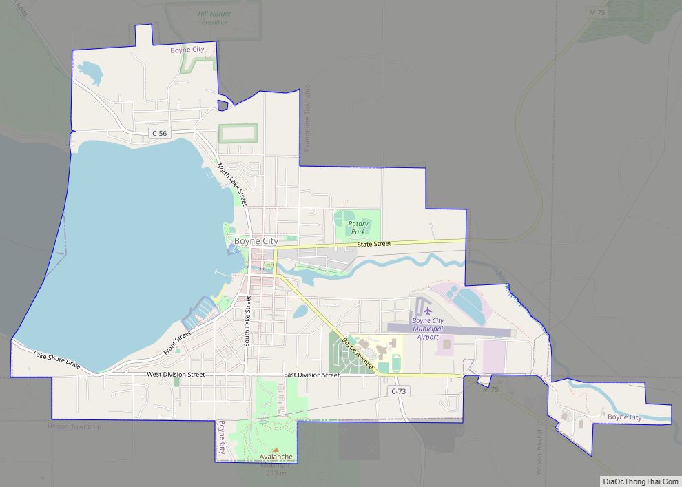 Map of Boyne City city