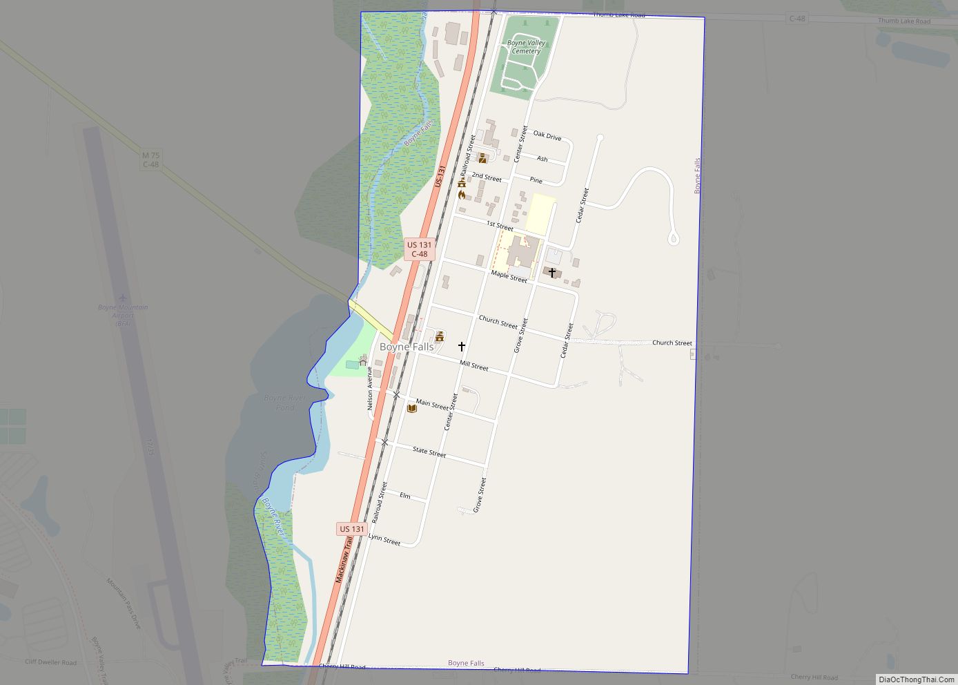 Map of Boyne Falls village