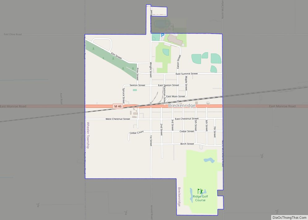 Map of Breckenridge village, Michigan