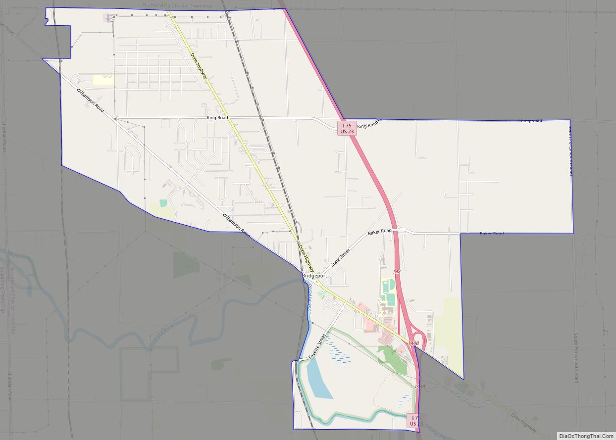 Map of Bridgeport CDP, Michigan
