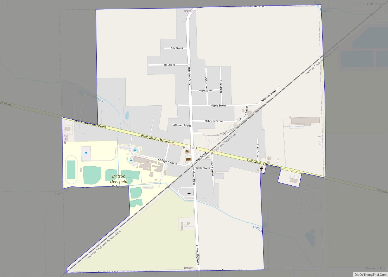 Map of Britton village