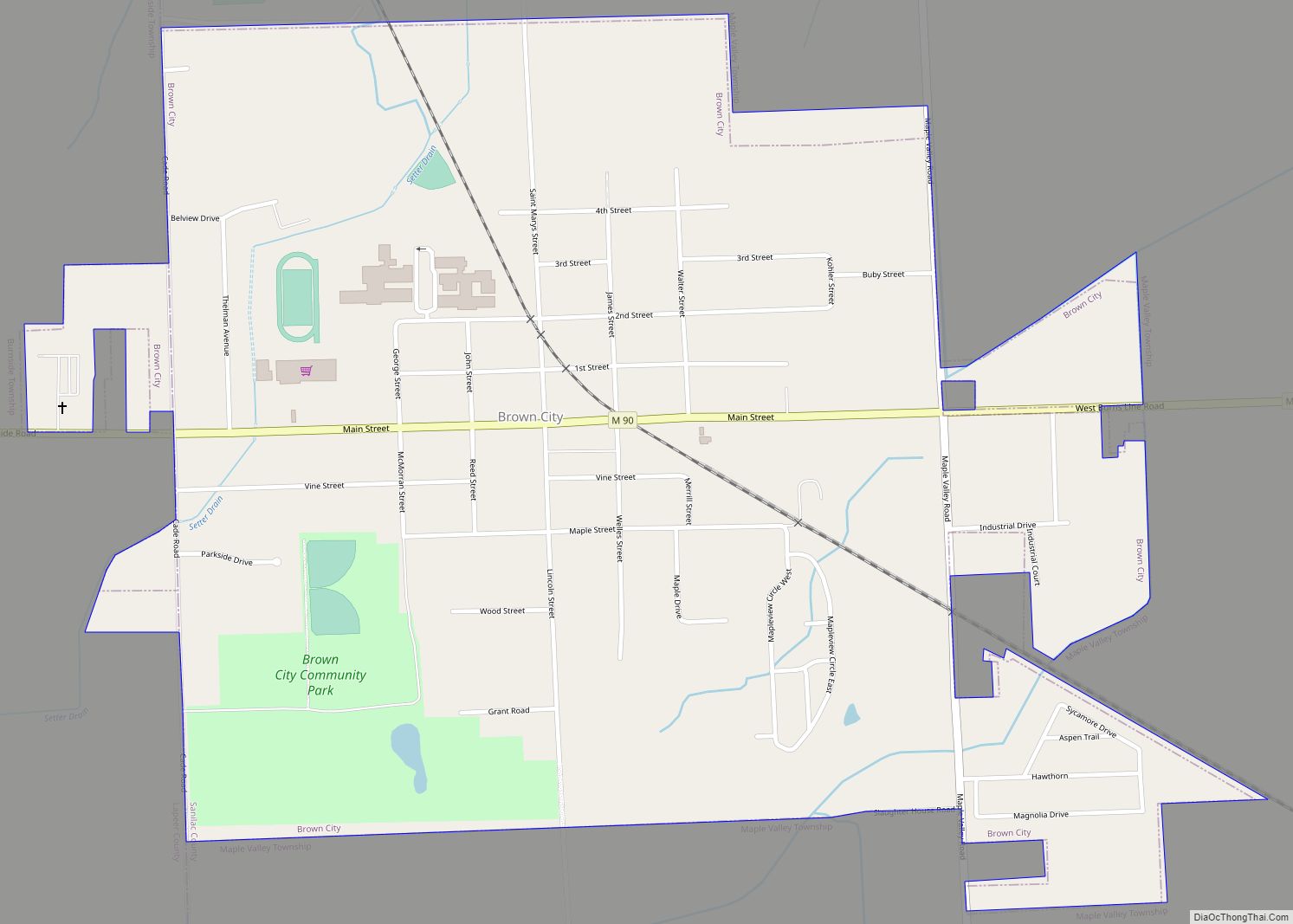 Map of Brown City city