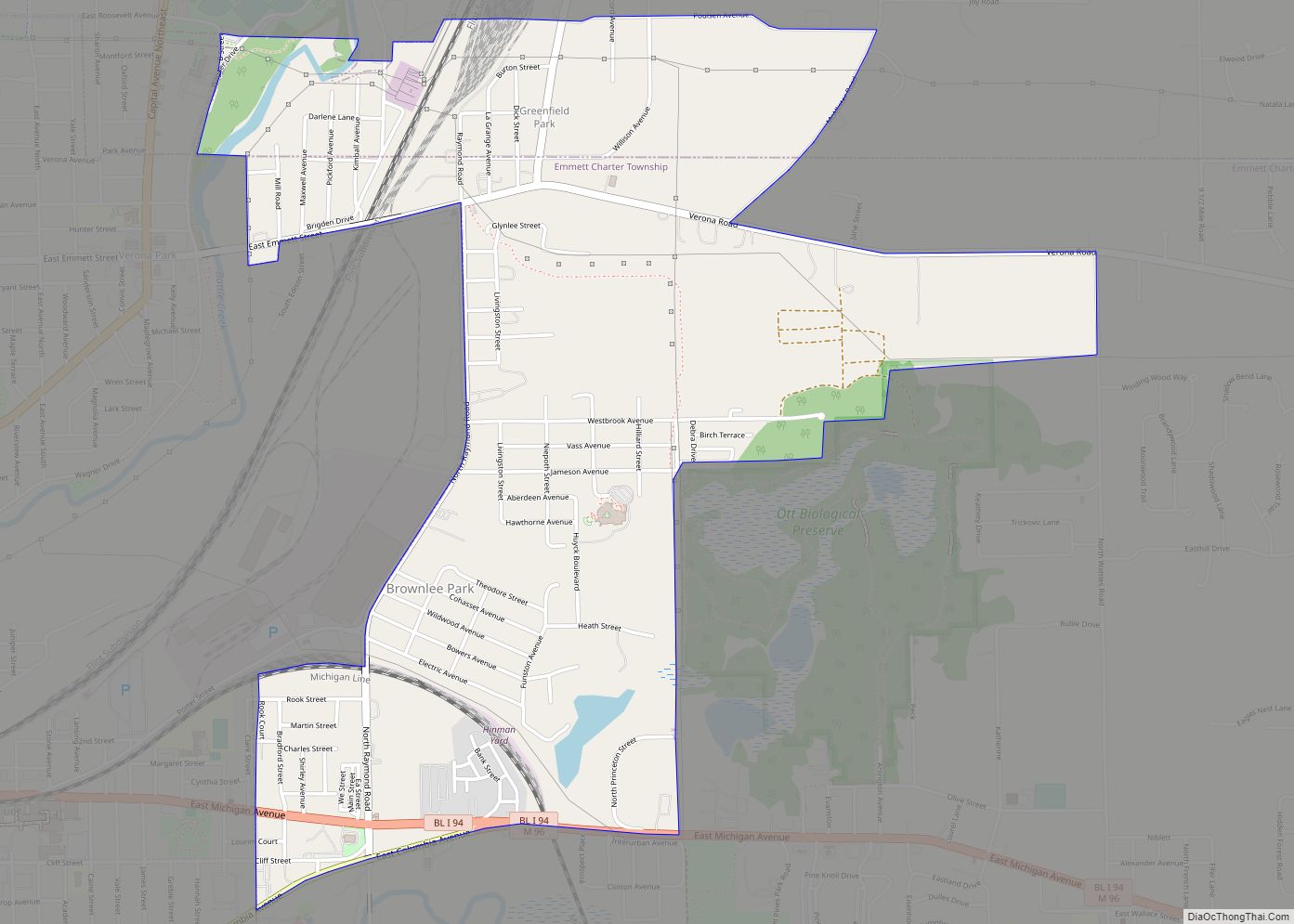 Map of Brownlee Park CDP