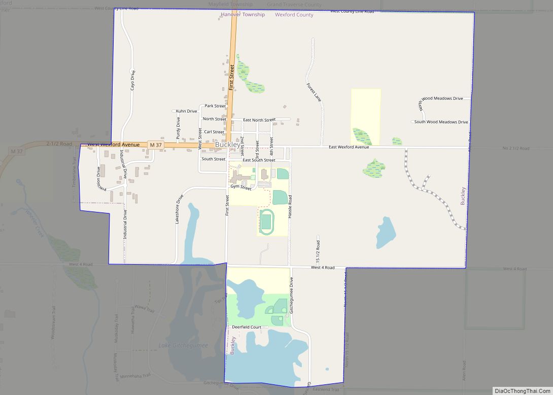 Map of Buckley village, Michigan