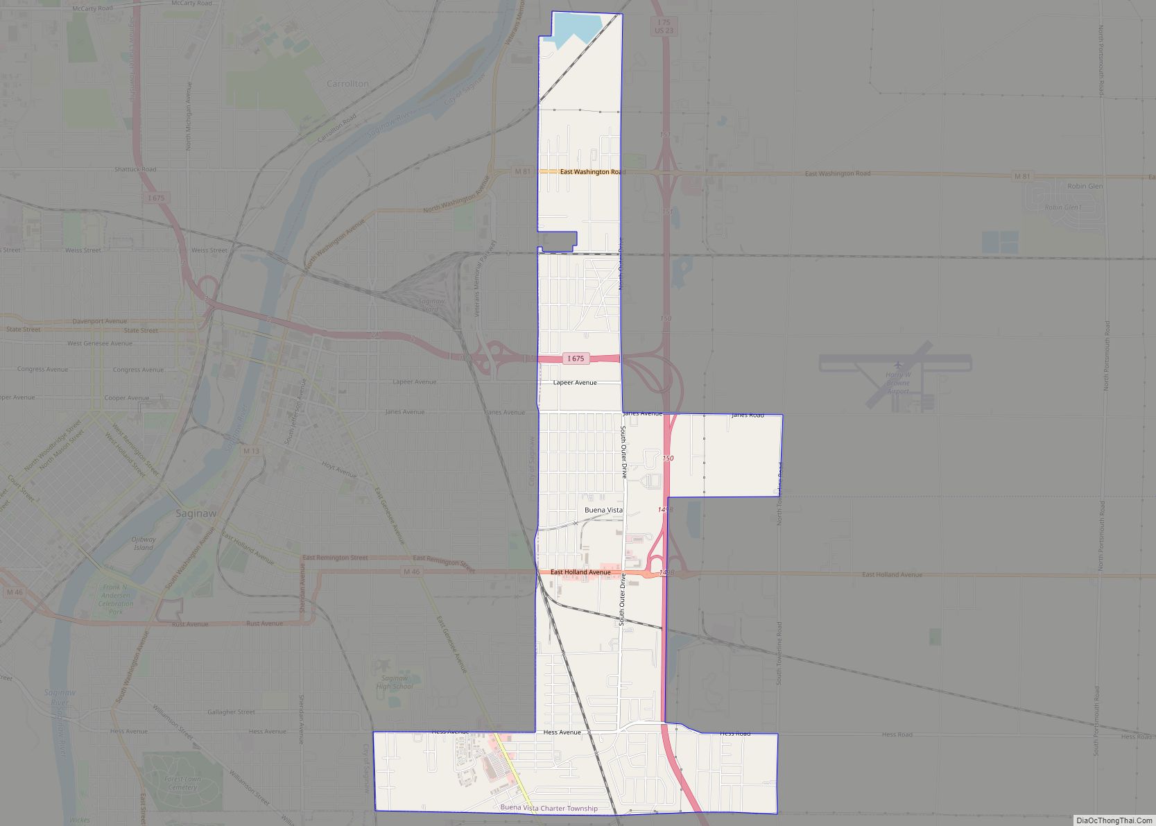 Map of Buena Vista CDP, Michigan