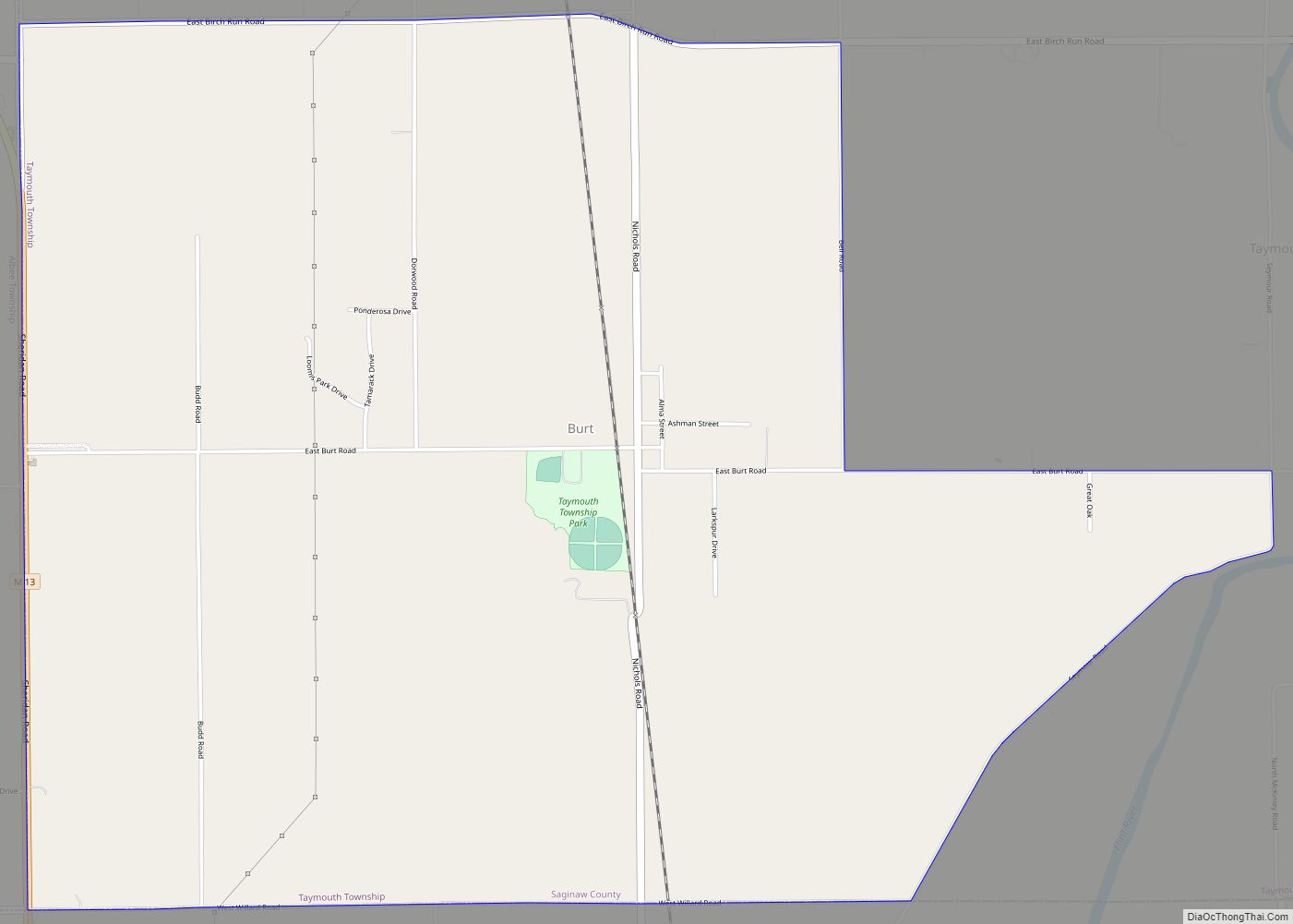 Map of Burt CDP, Michigan