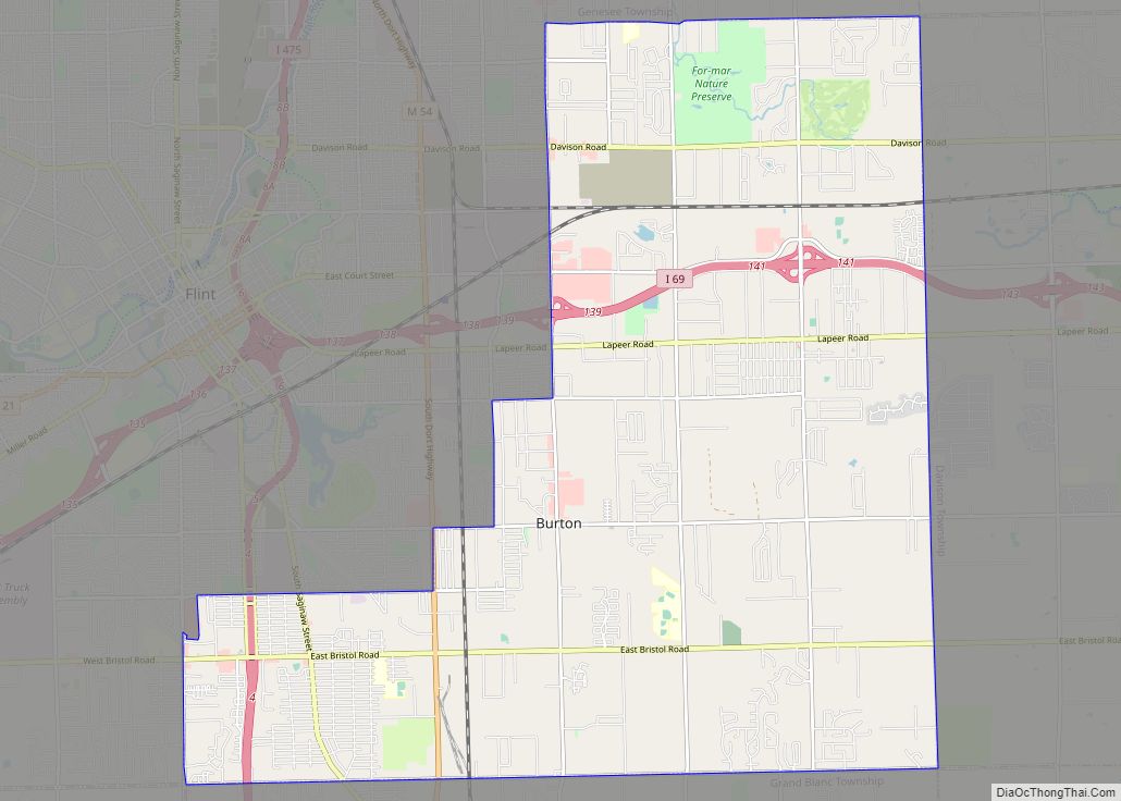 Map of Burton city