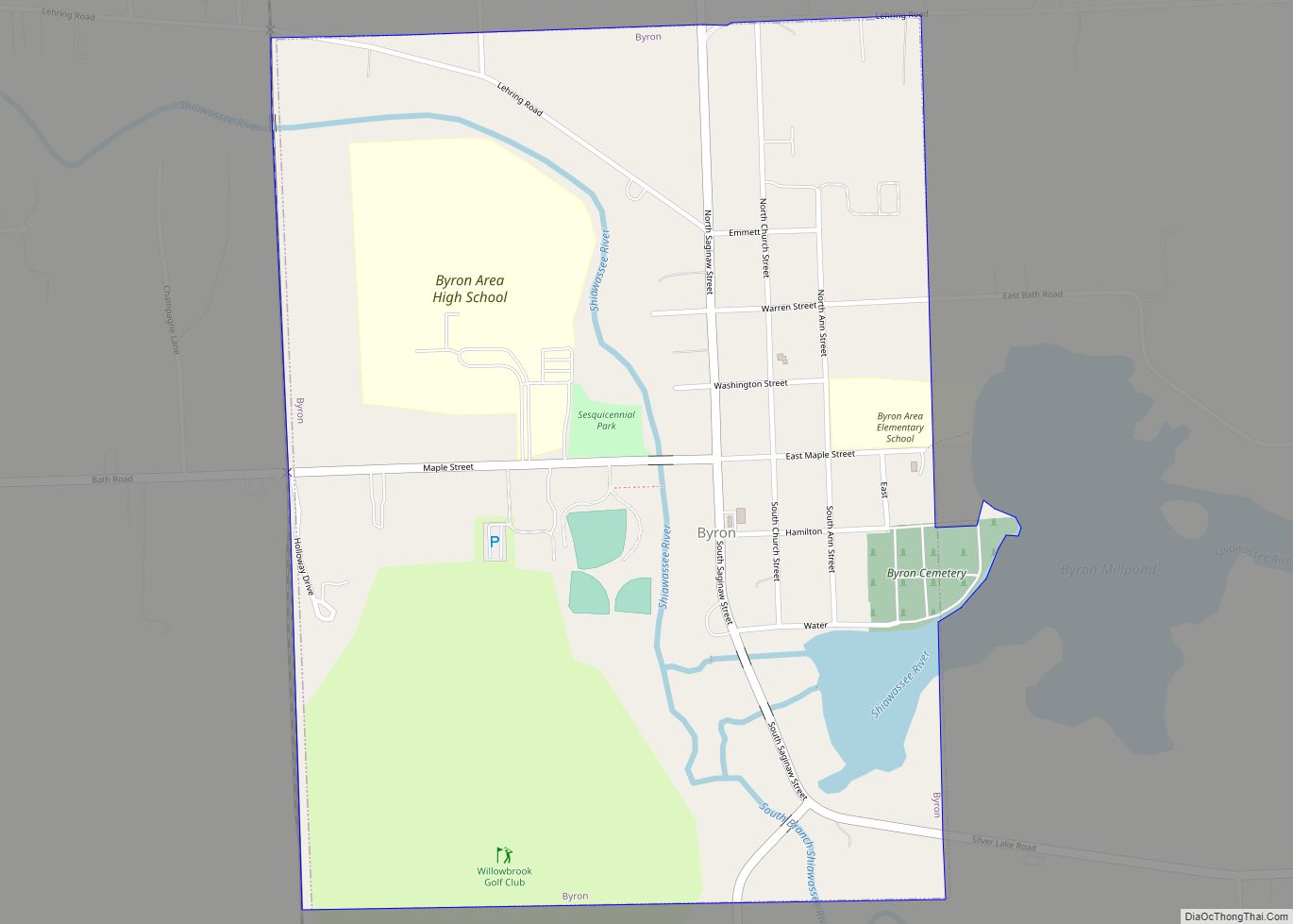 Map of Byron village, Michigan