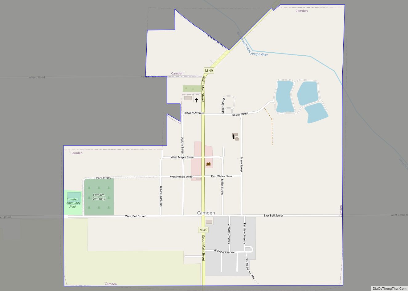 Map of Camden village, Michigan