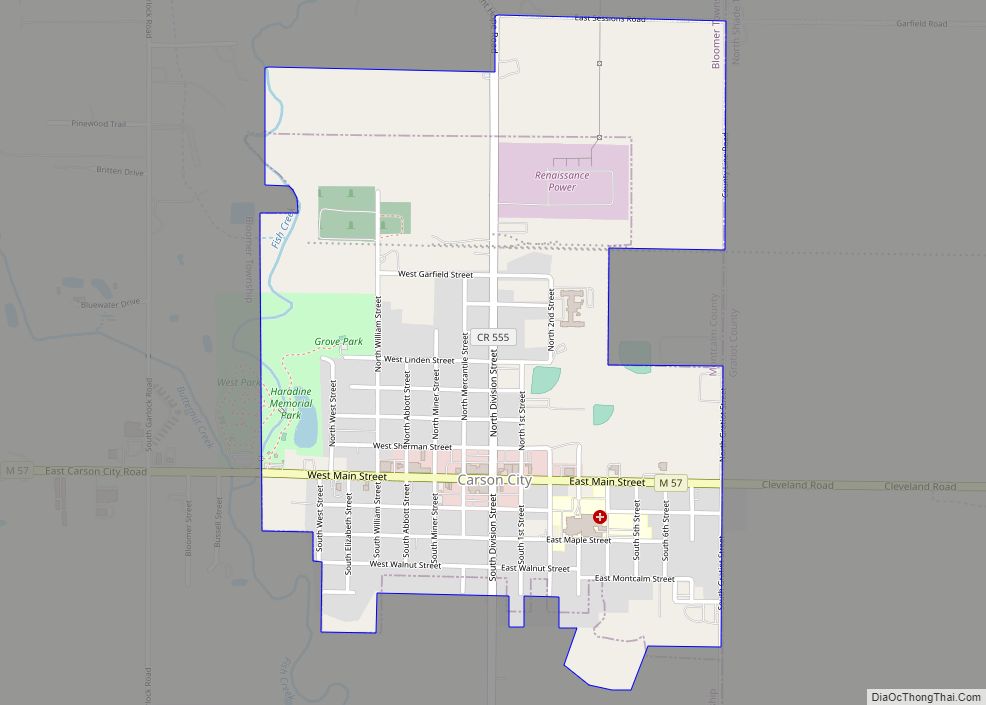 Map of Carson City city