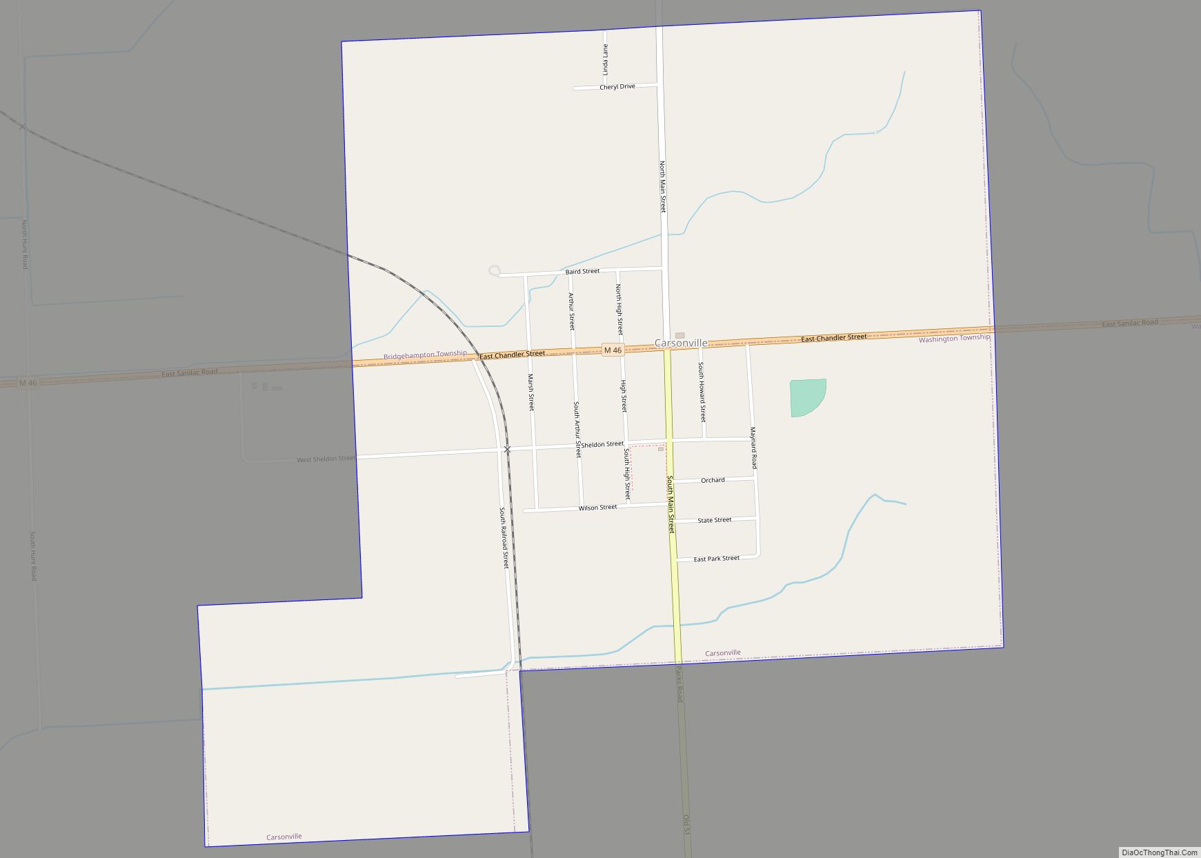 Map of Carsonville village