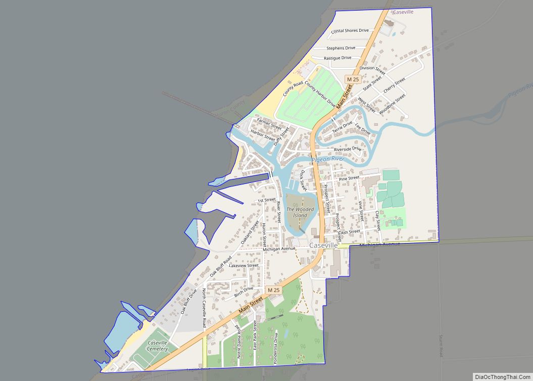 Map of Caseville city