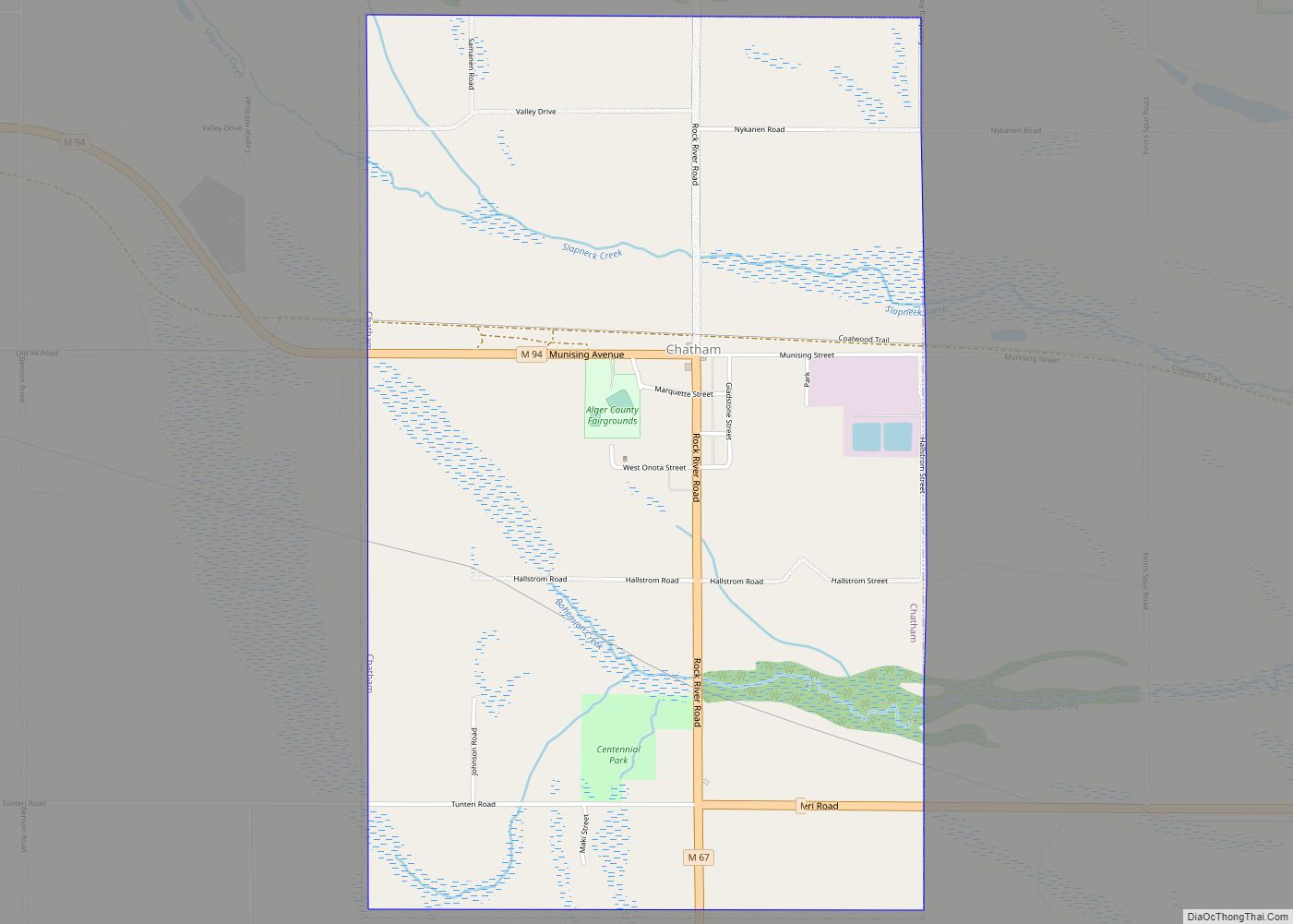 Map of Chatham village, Michigan