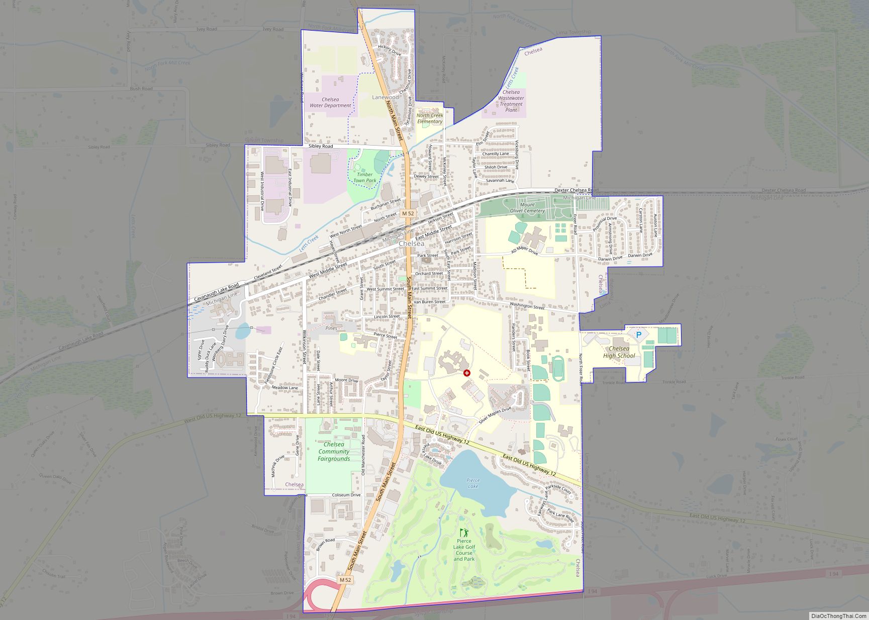 Map of Chelsea city, Michigan