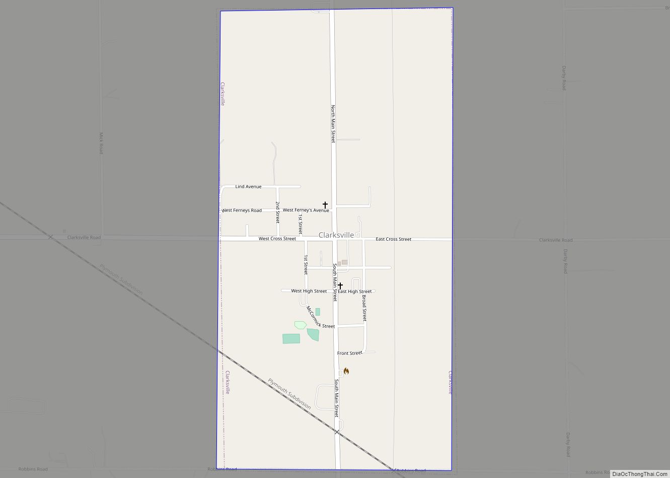 Map of Clarksville village, Michigan