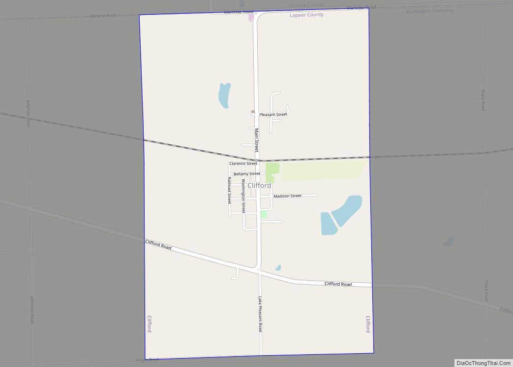 Map of Clifford village, Michigan