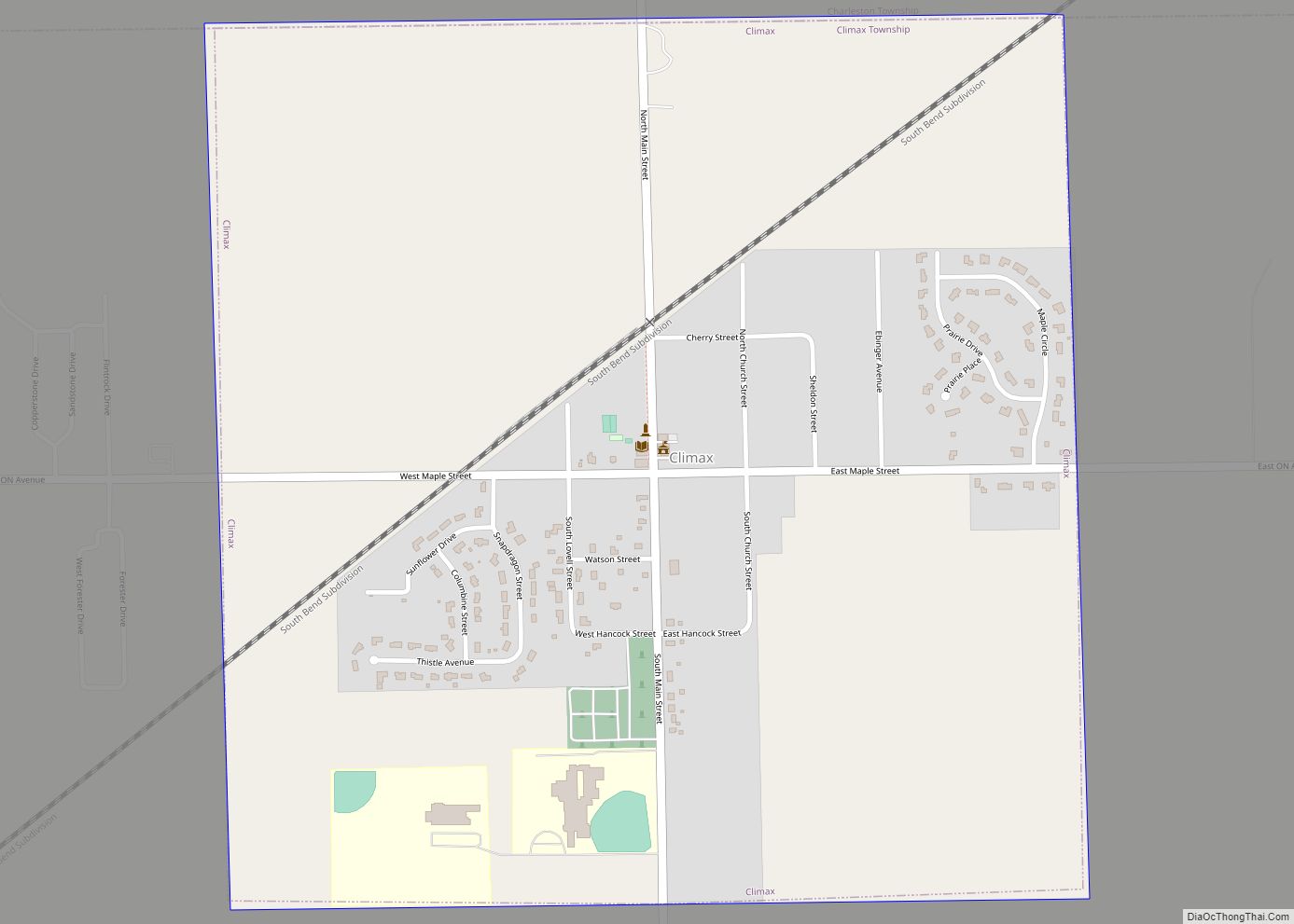 Map of Climax village, Michigan