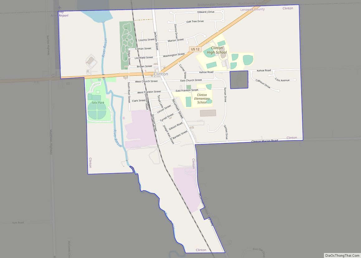 Map of Clinton village, Michigan