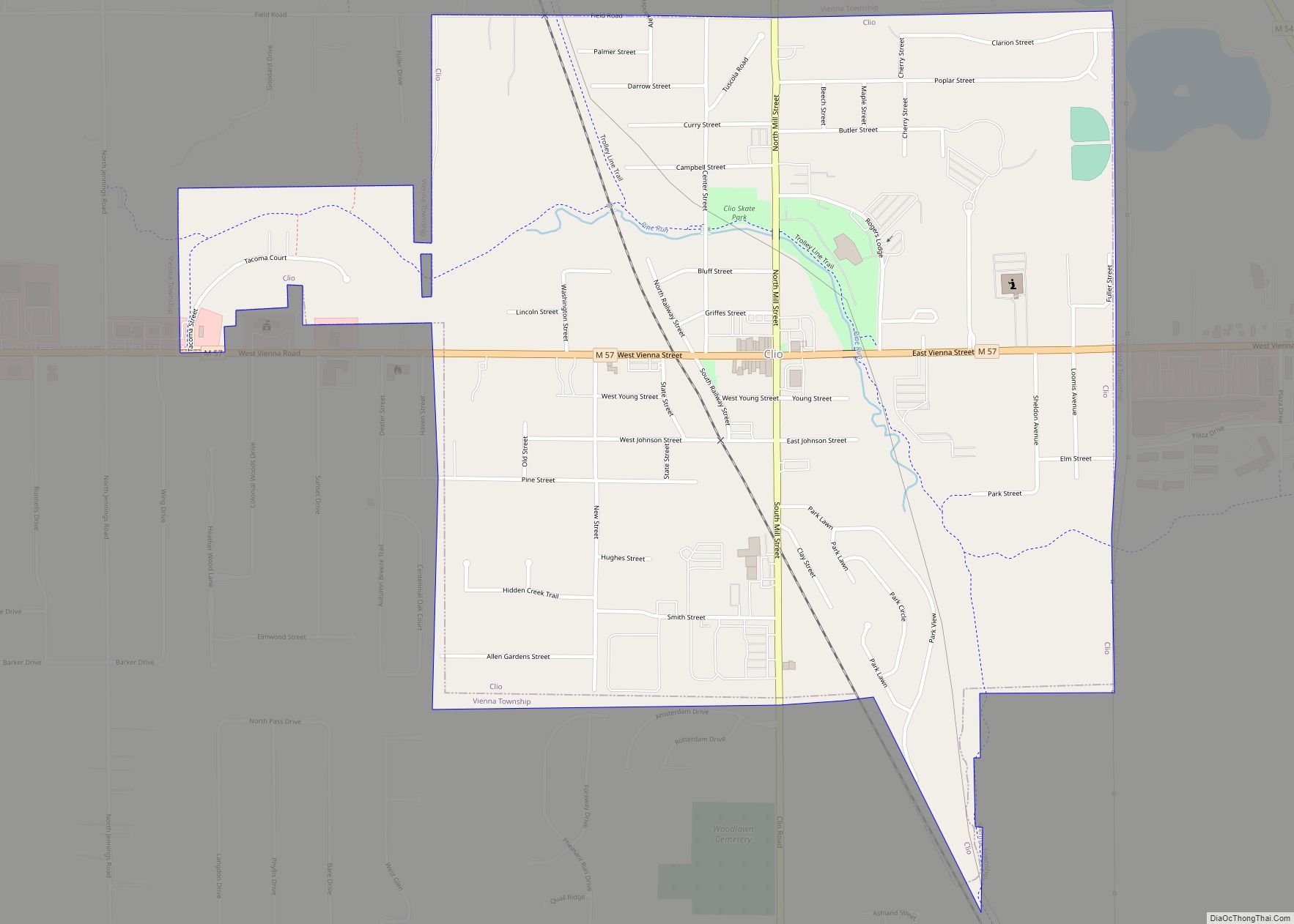 Map of Clio city, Michigan