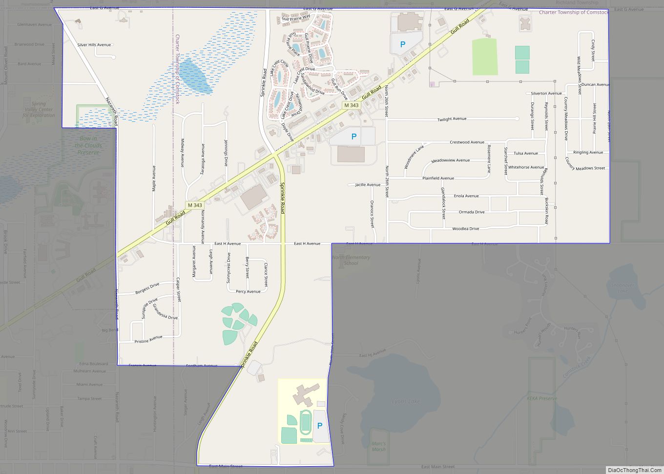 Map of Comstock Northwest CDP