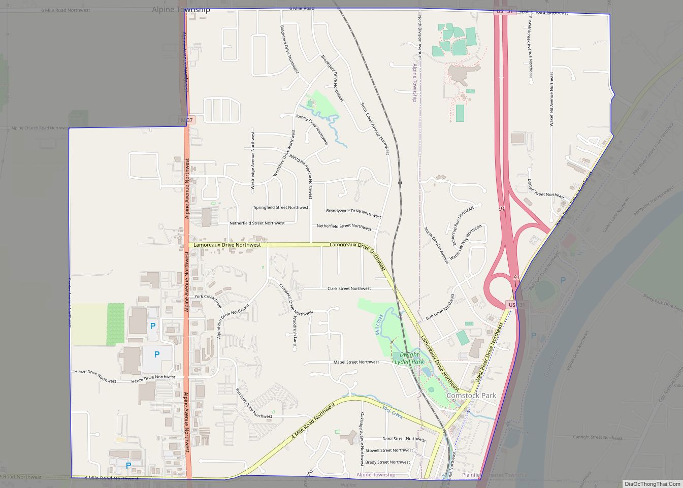 Map of Comstock Park CDP