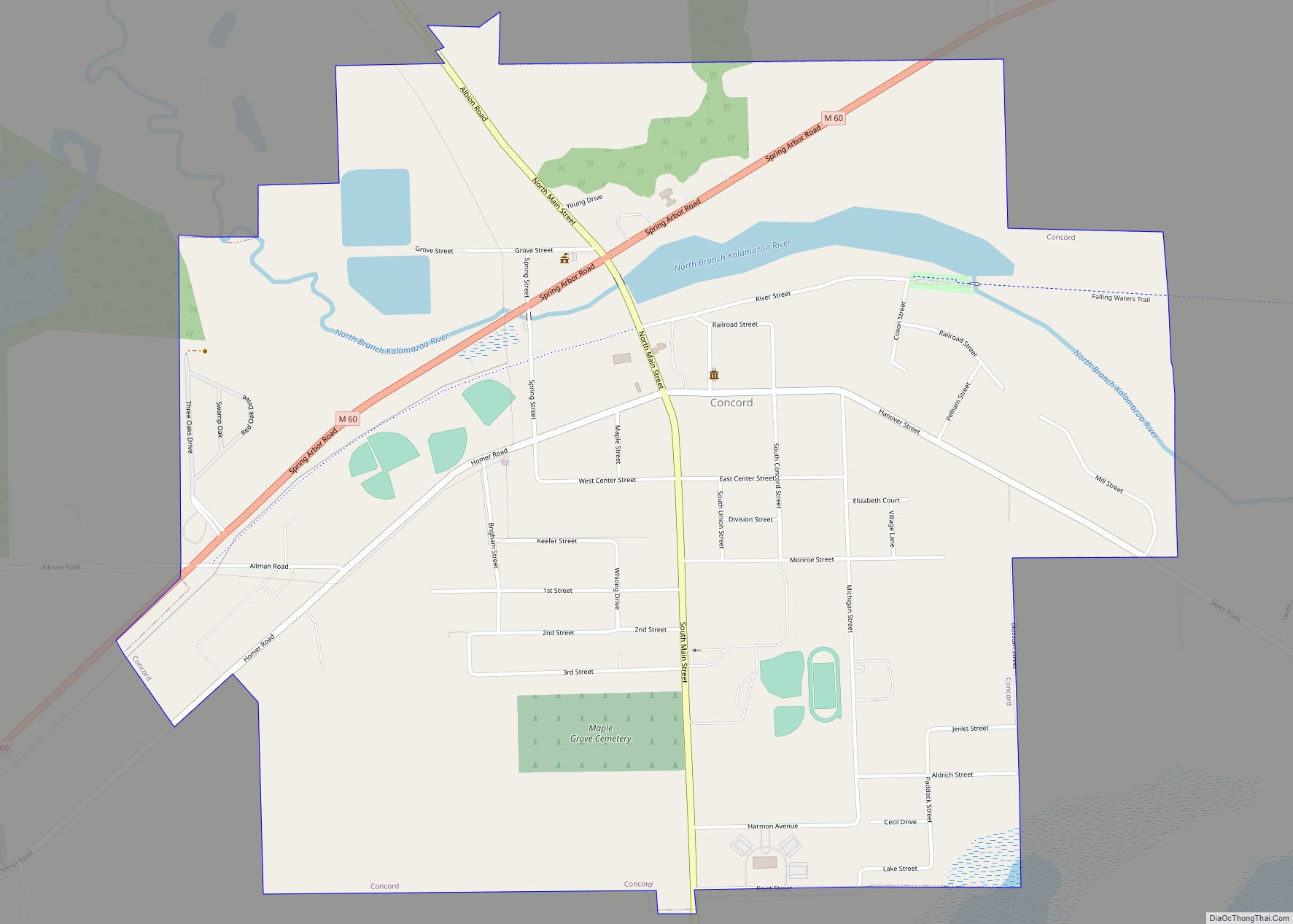 Map of Concord village, Michigan
