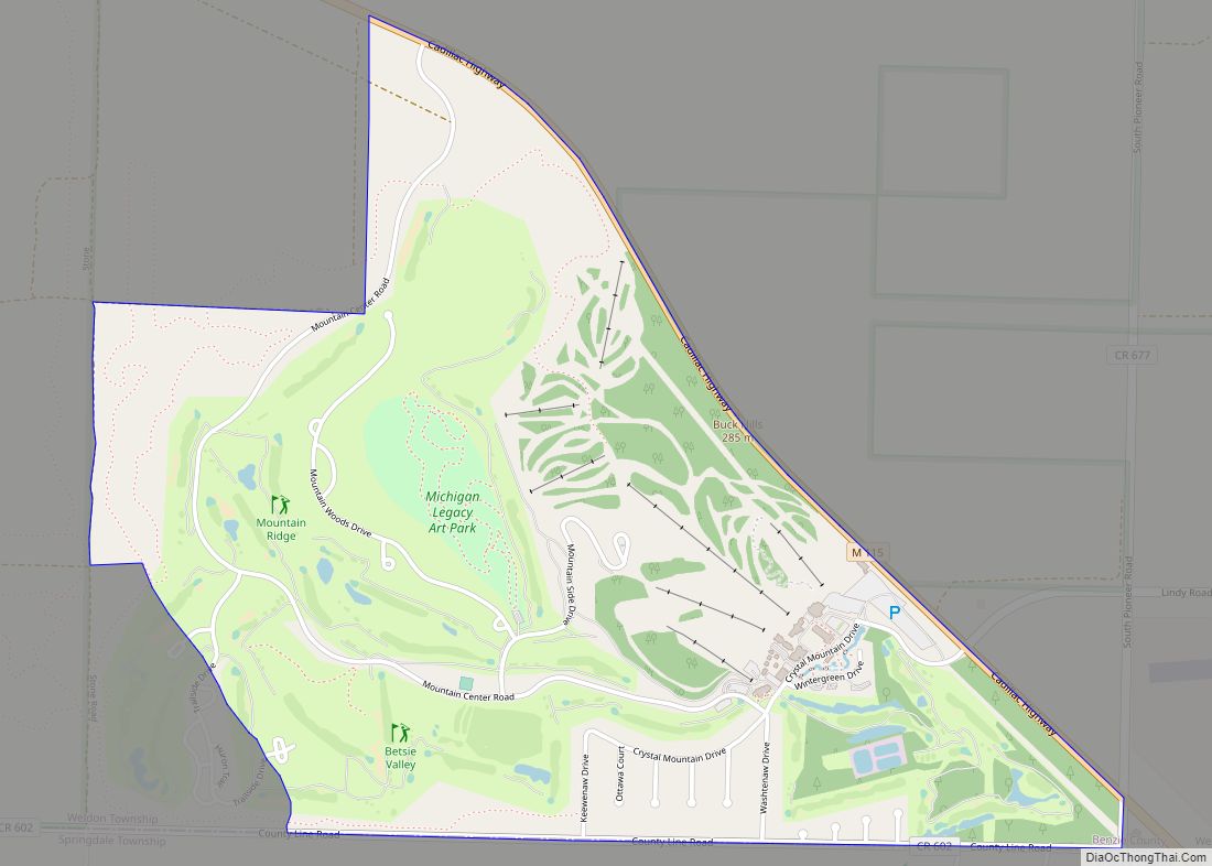 Map of Crystal Mountain CDP
