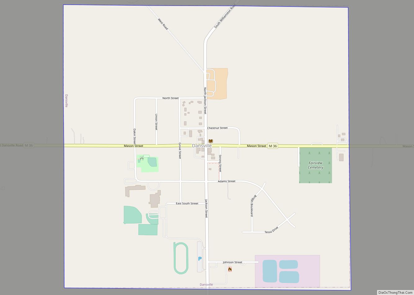 Map of Dansville village