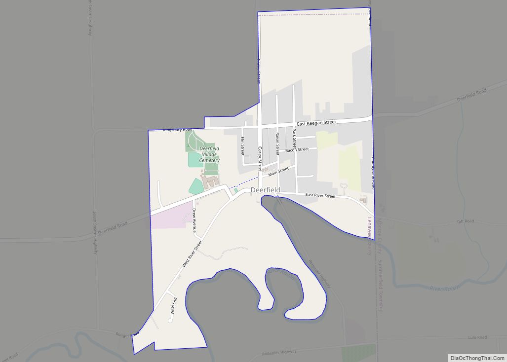 Map of Deerfield village, Michigan