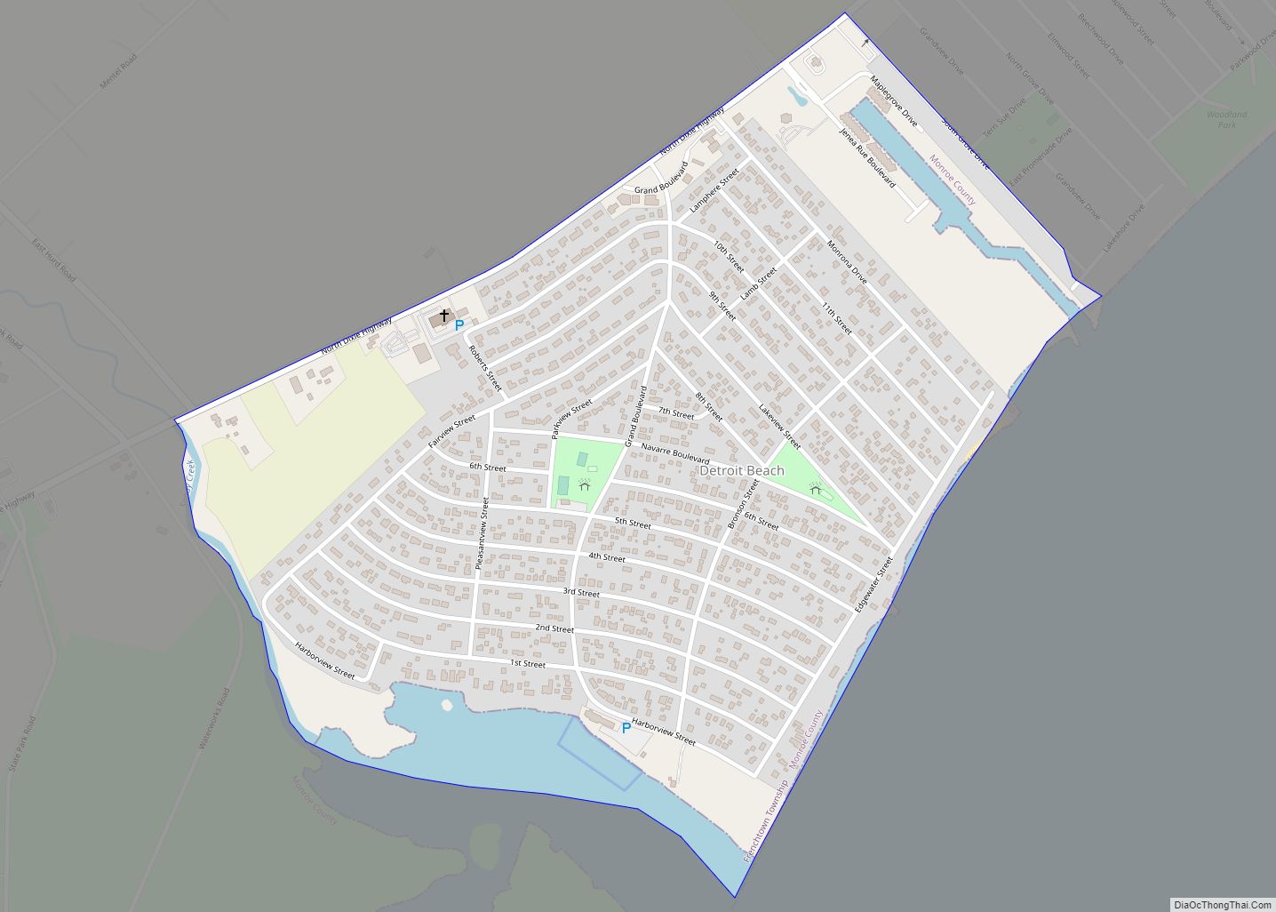 Map of Detroit Beach CDP