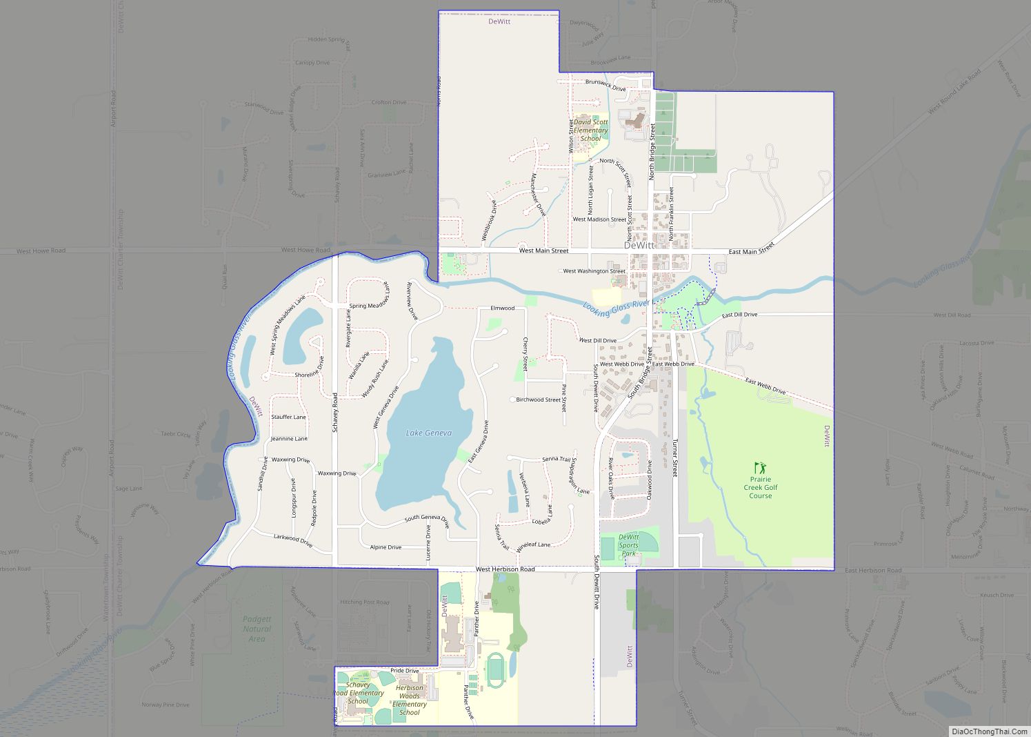 Map of DeWitt city, Michigan