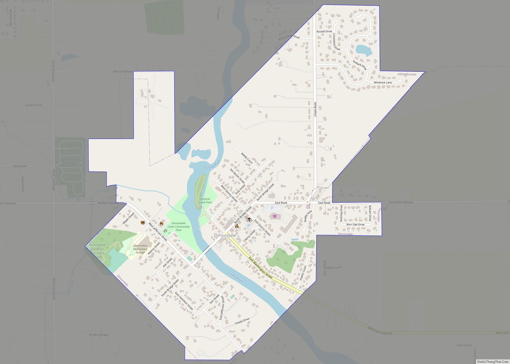 Map of Dimondale village