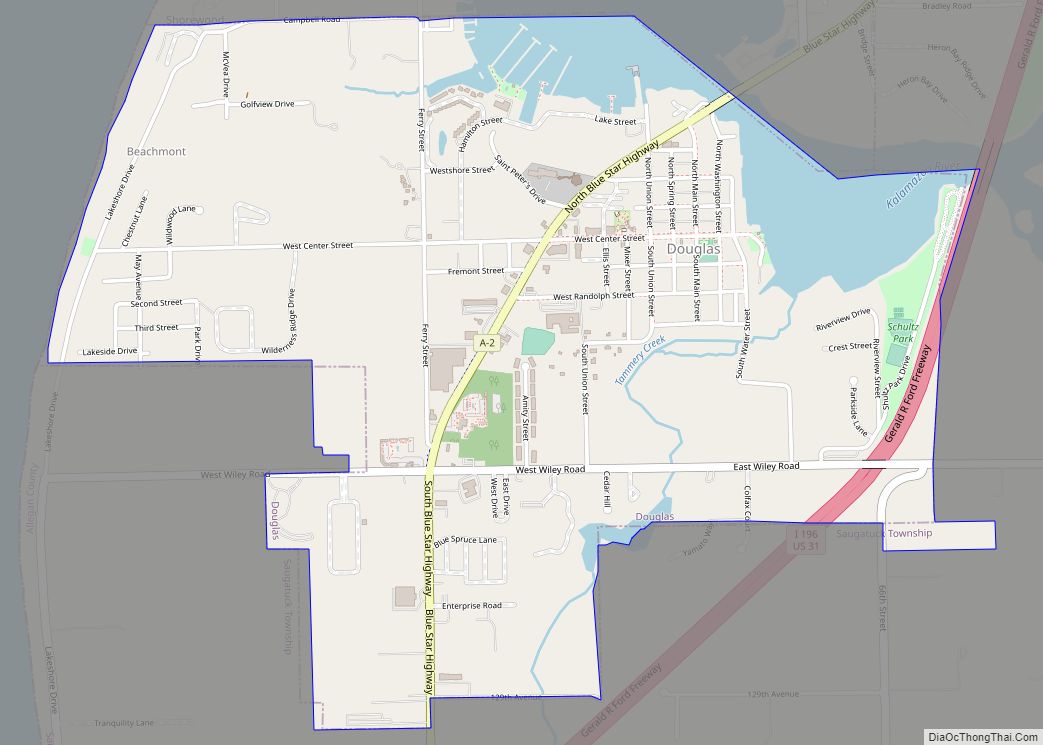 Map of Douglas city, Michigan