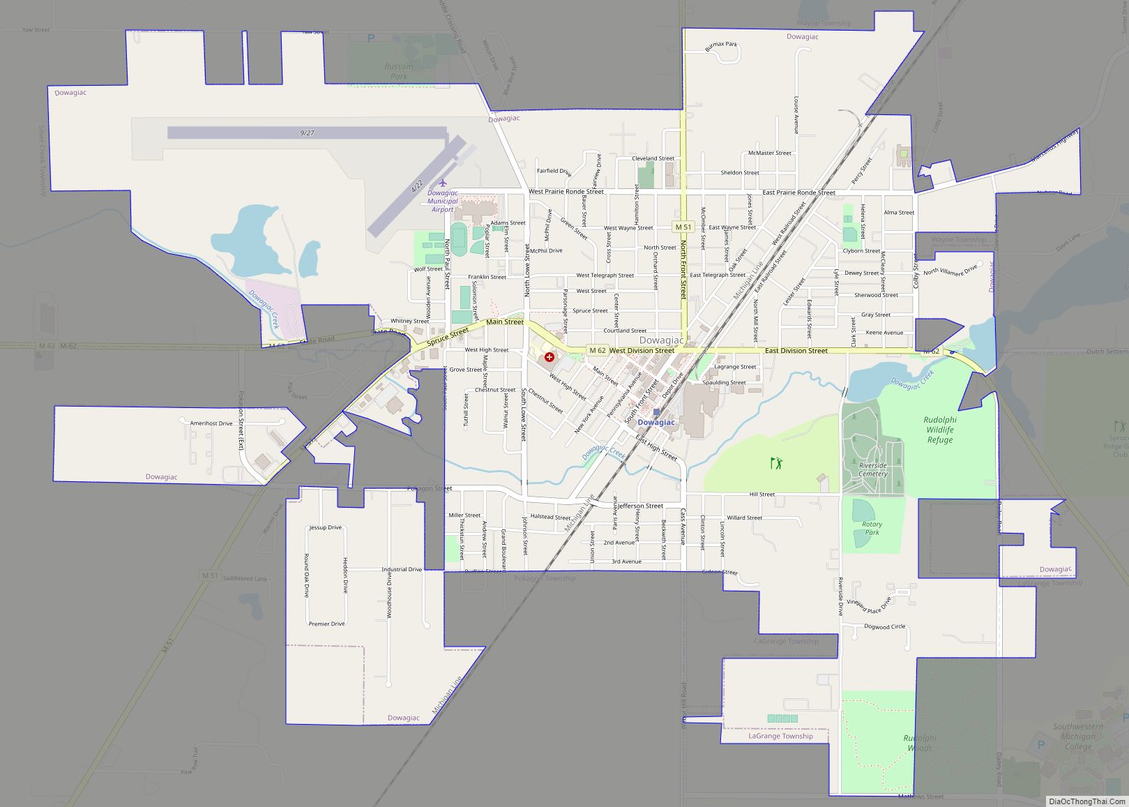 Map of Dowagiac city