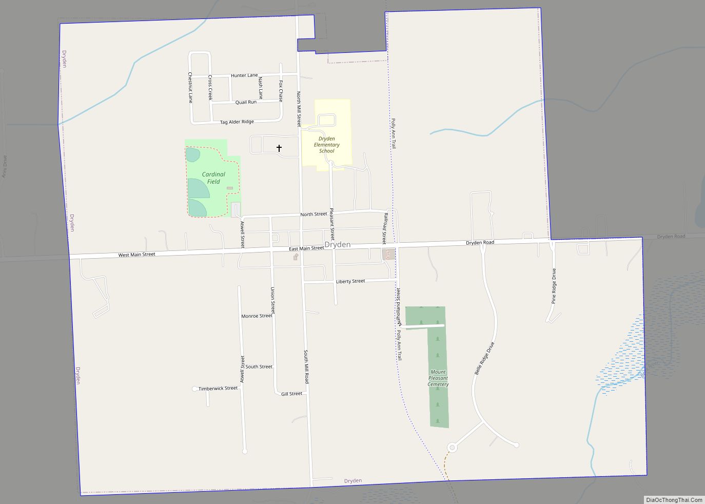 Map of Dryden village