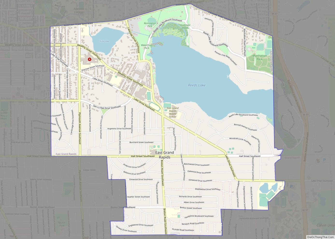 Map of East Grand Rapids city