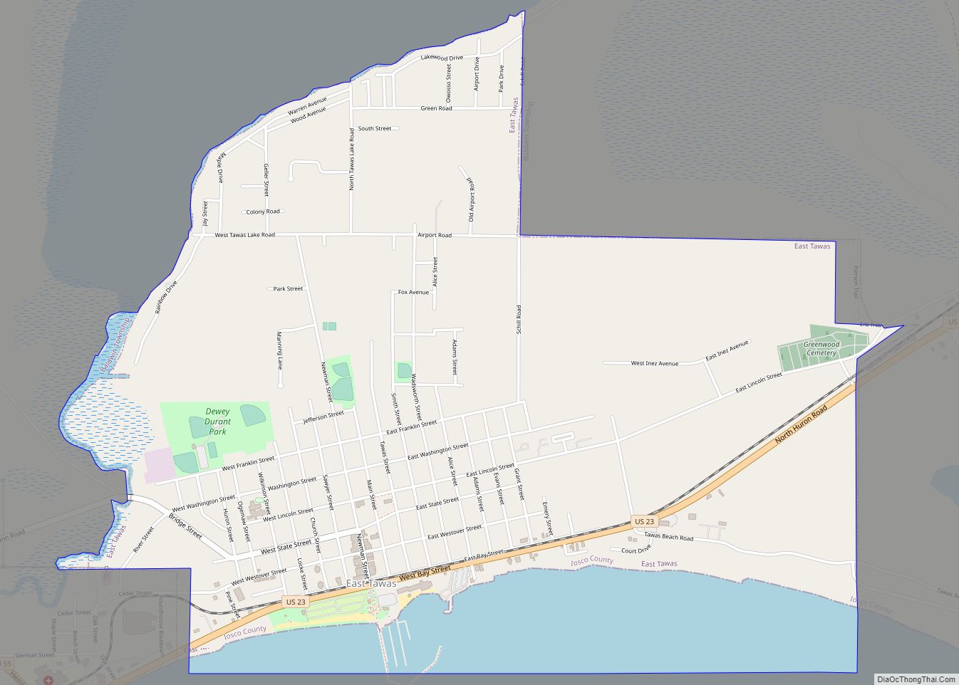 Map of East Tawas city